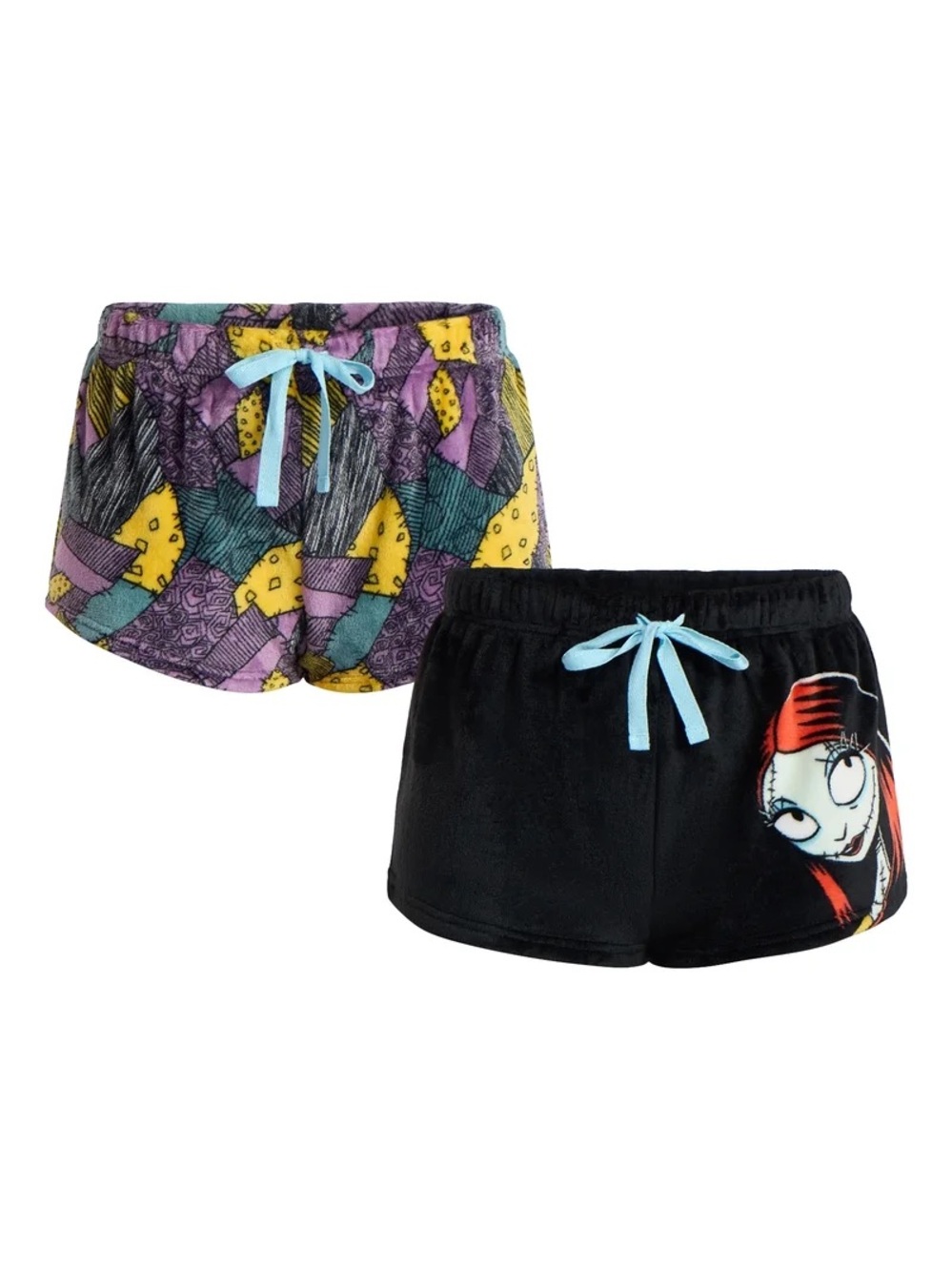 2X (18W- 20W) Women's Nightmare Before Christmas Minky Sleep Shorts, 2-Pack